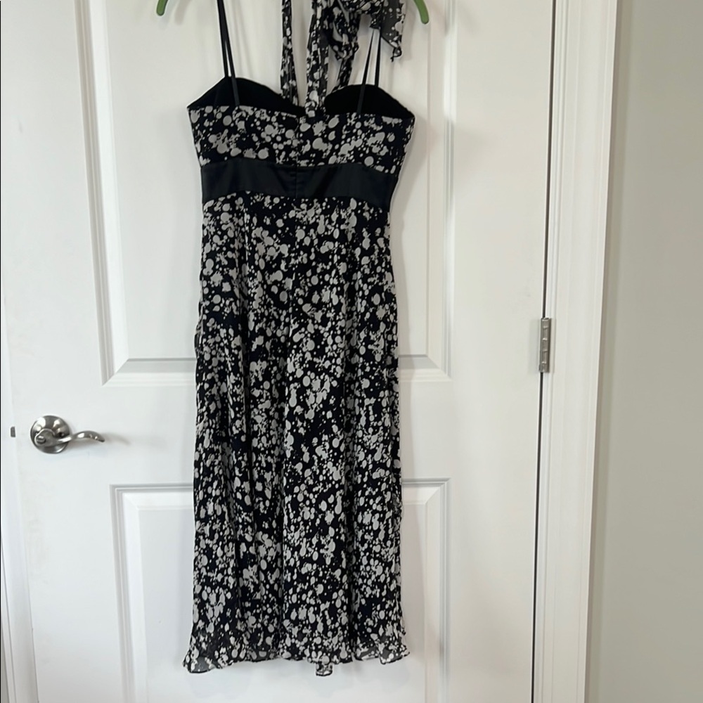Max & Cleo Black and White Halter Midi Sundress - Picture 5 of 9